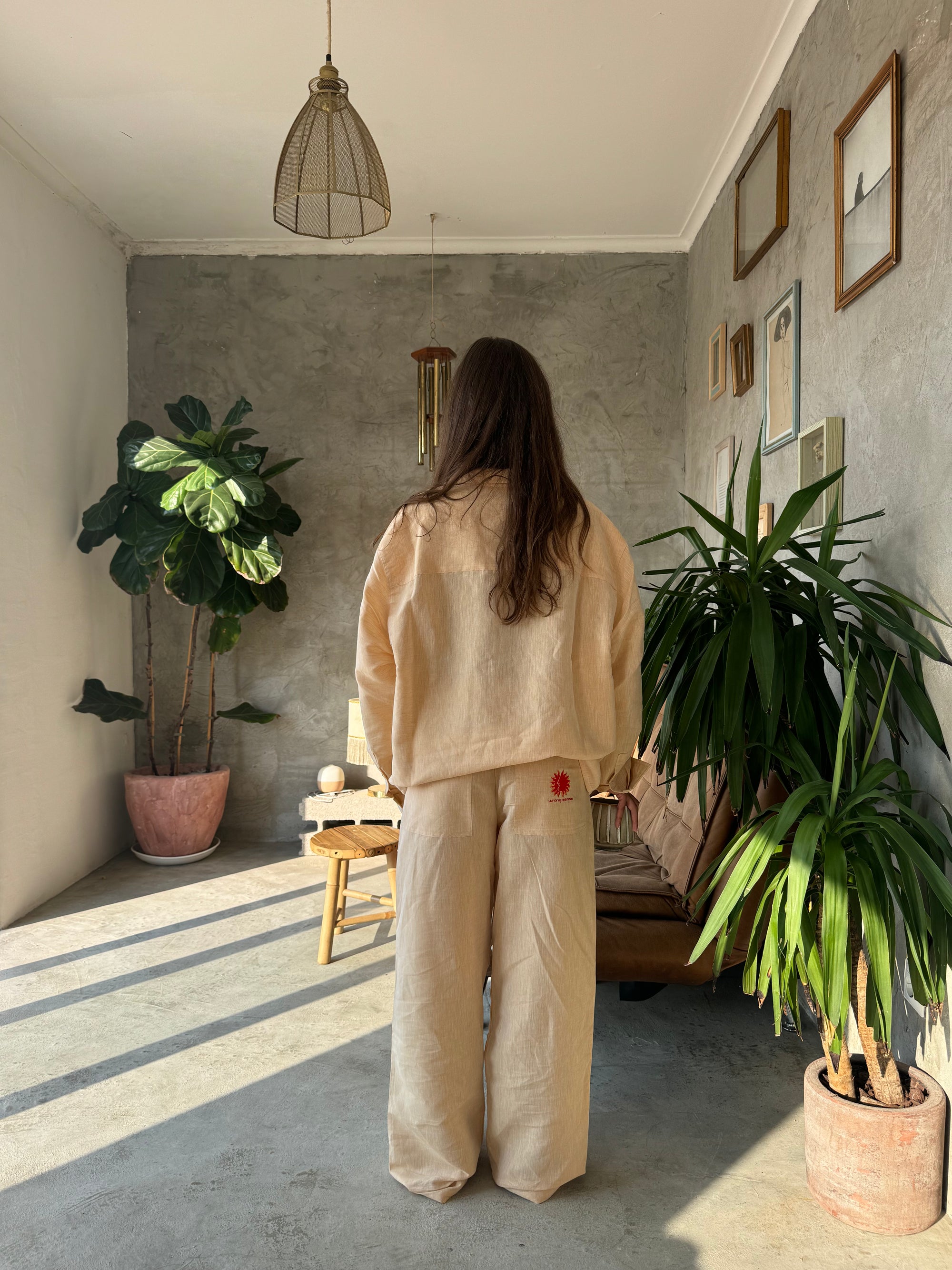 Salmon Linen Shirt