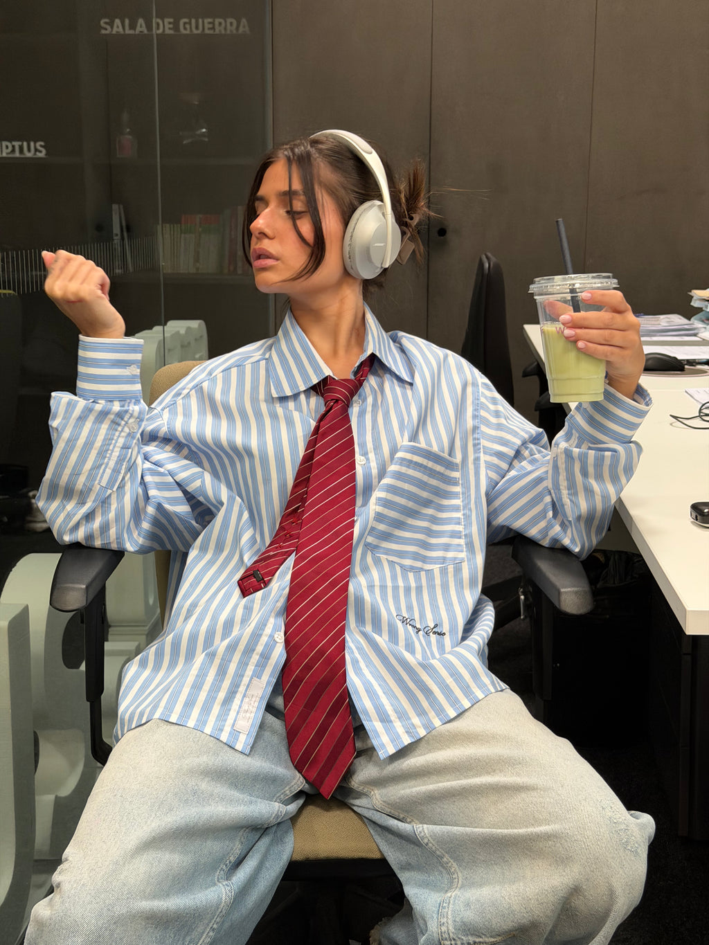 Camisa Azul Listrada 
