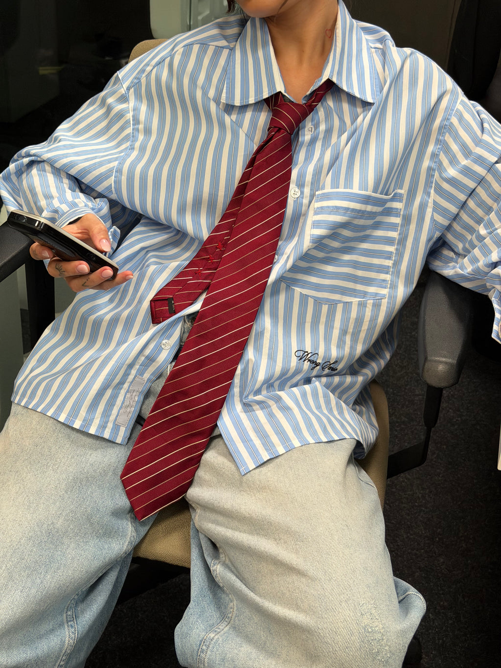 Camisa Azul Listrada 