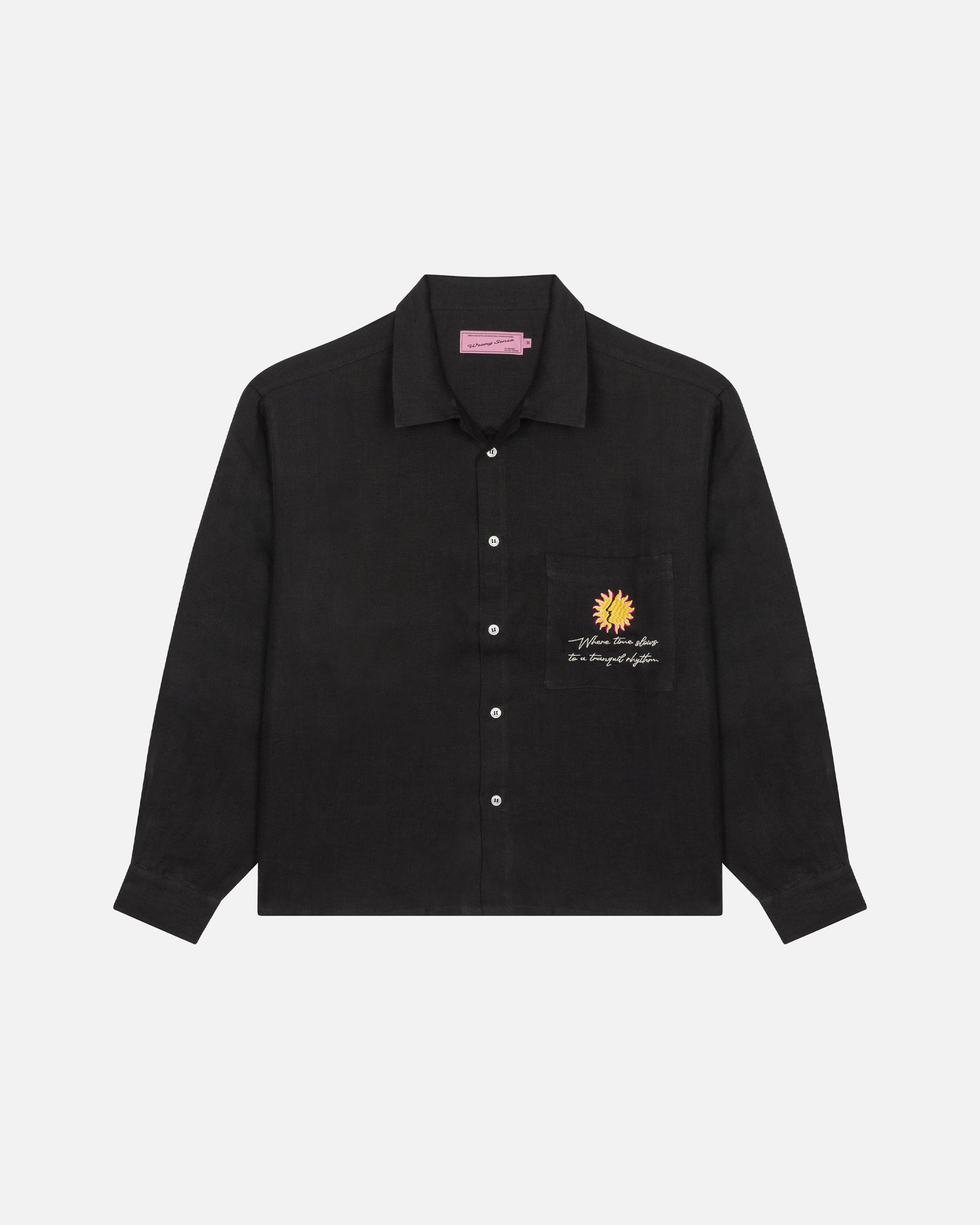 Black Mallorca Linen Shirt