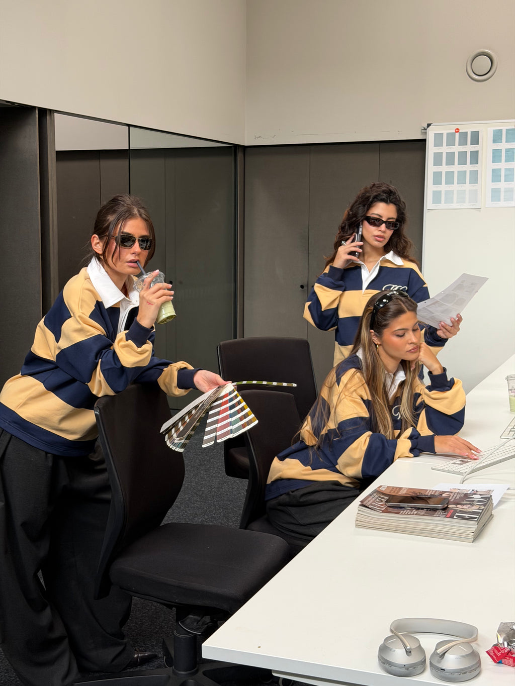 Office Yellow Striped Polo