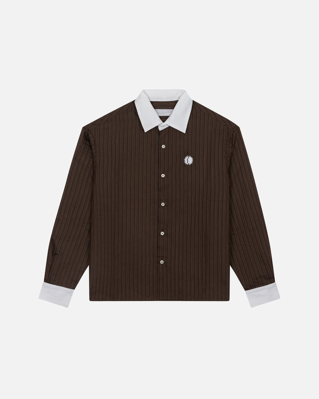 SS26 Camisa Castanha às Riscas