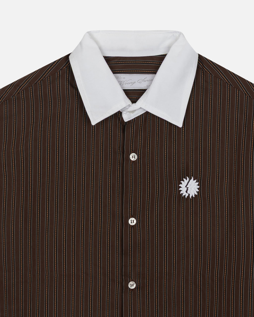 SS26 Camisa Castanha às Riscas