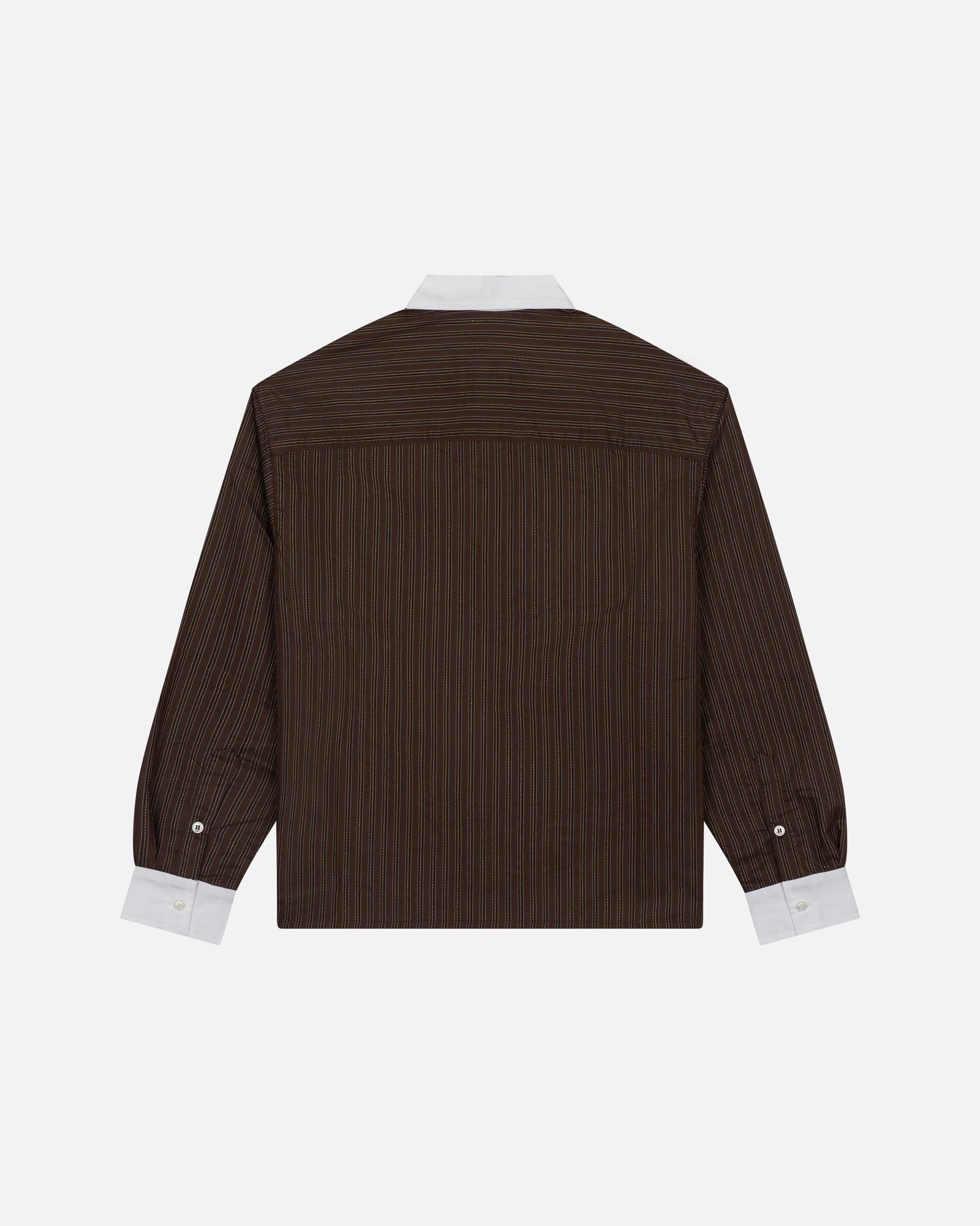 SS26 Camisa Castanha às Riscas