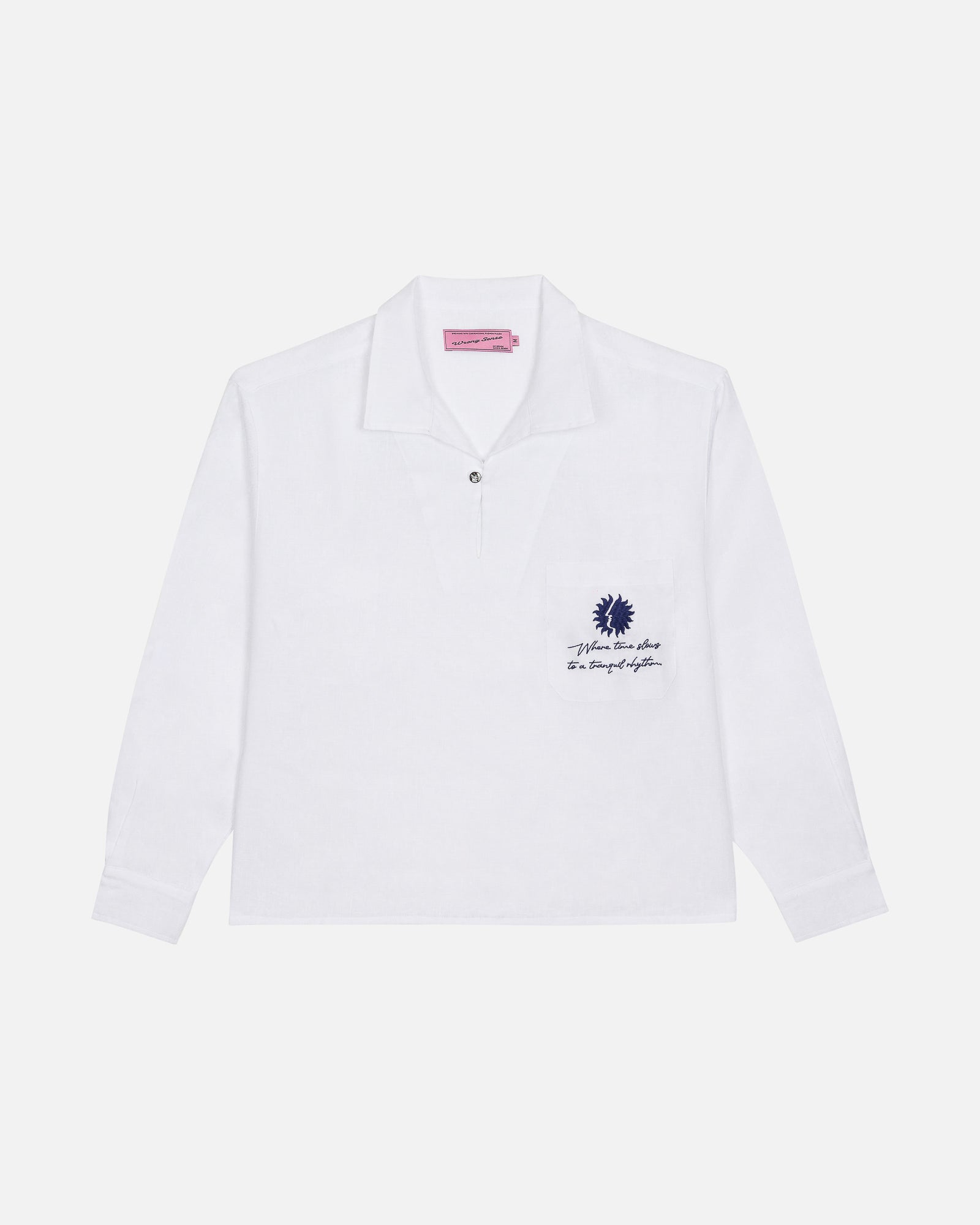 Ibiza White Linen Polo