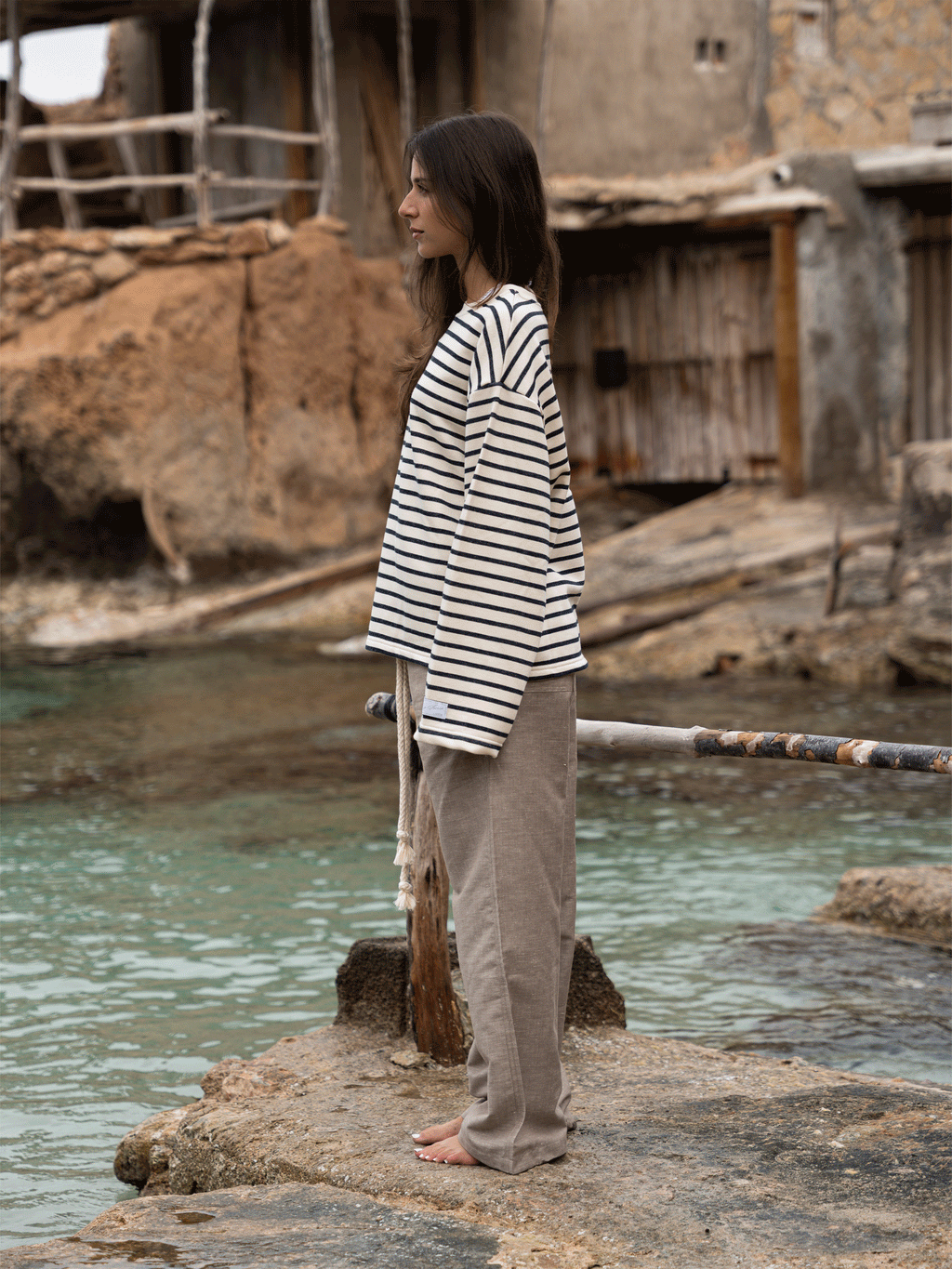 Ibiza Grey Linen Pants