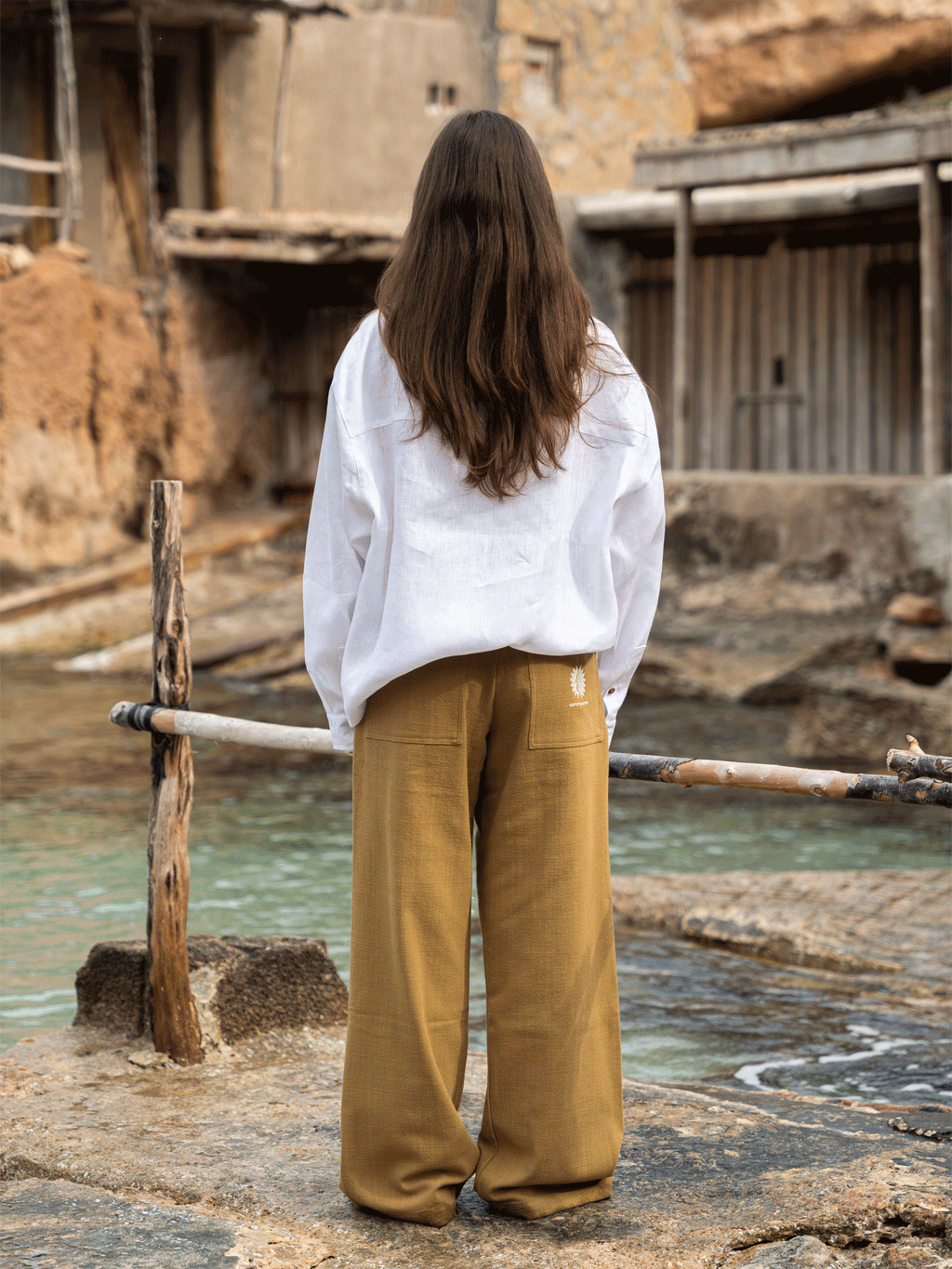 Ibiza Olive Linen Pants