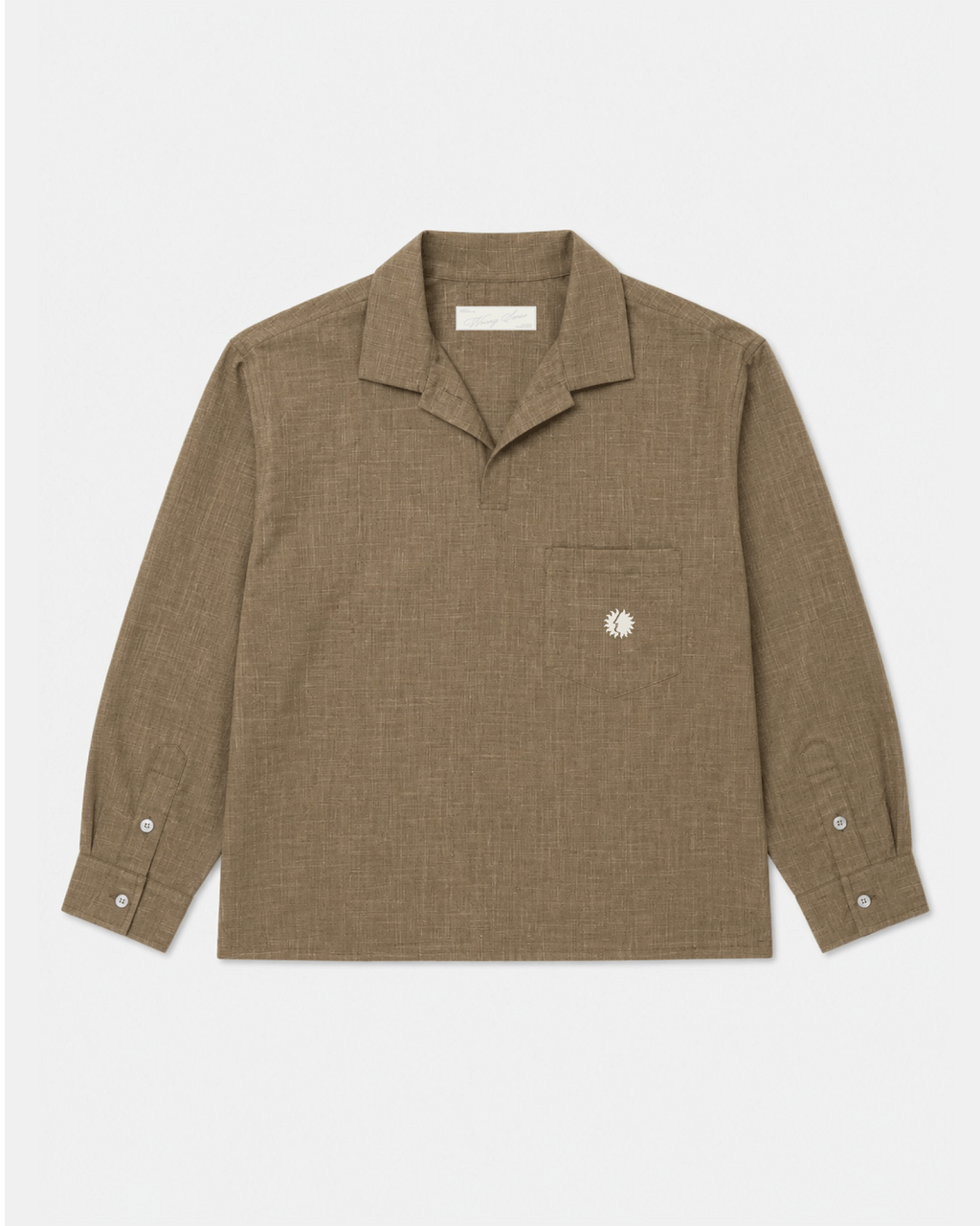 Essentials Khaki Linen Polo