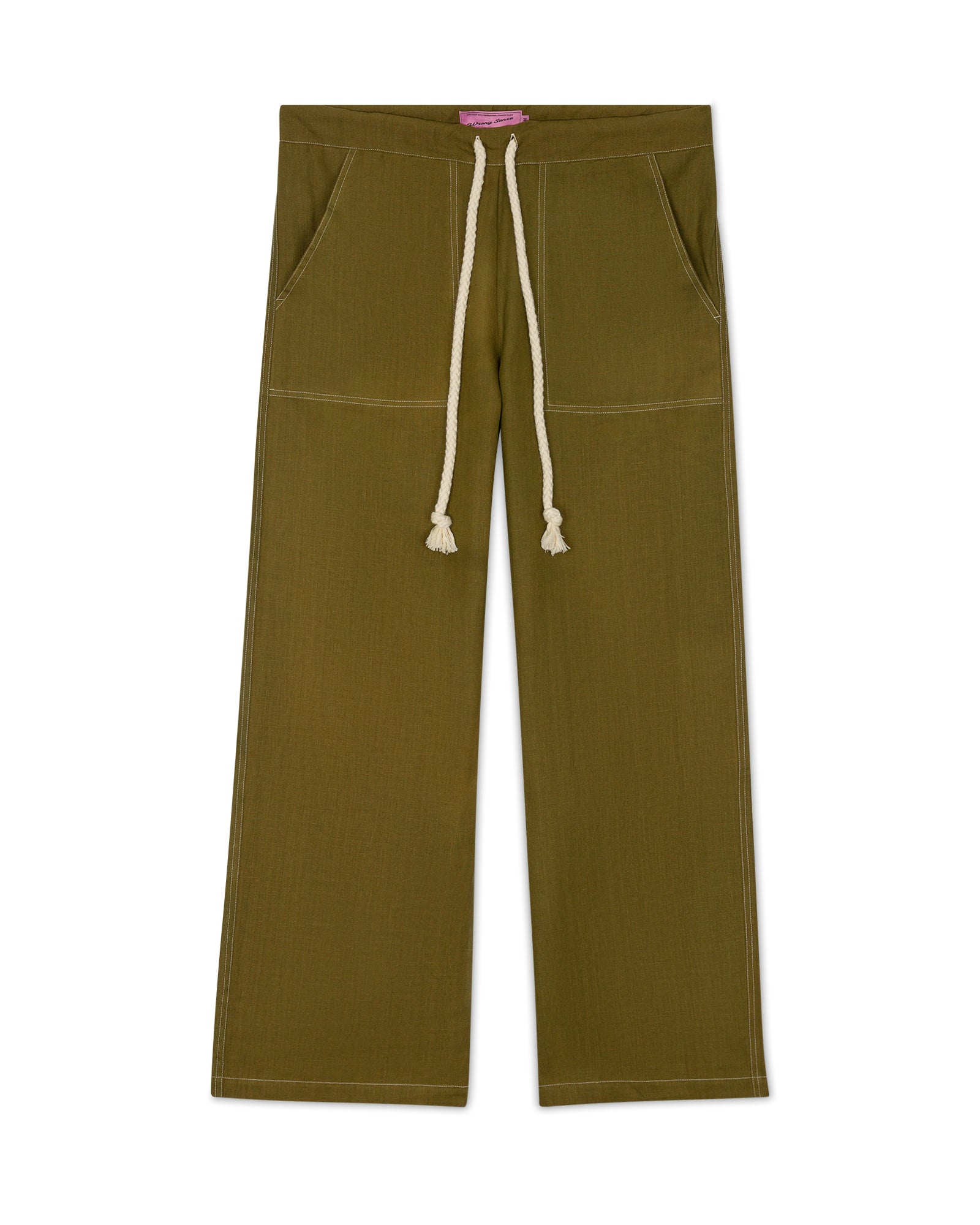Olive Green Linen Pants
