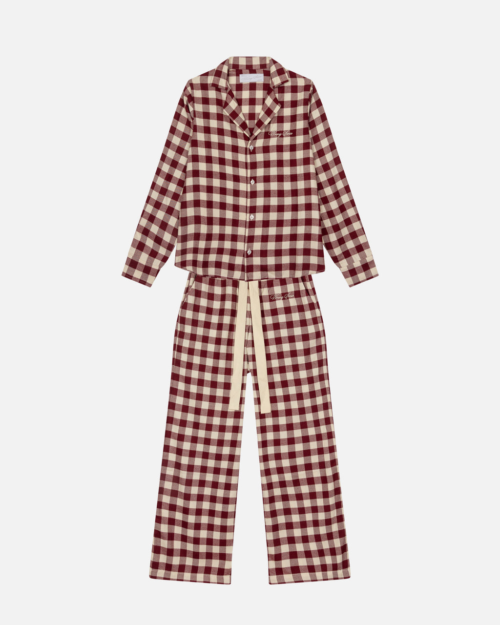 Conjunto de Pijamas em Padrão de Tabuleiro de Xadrez