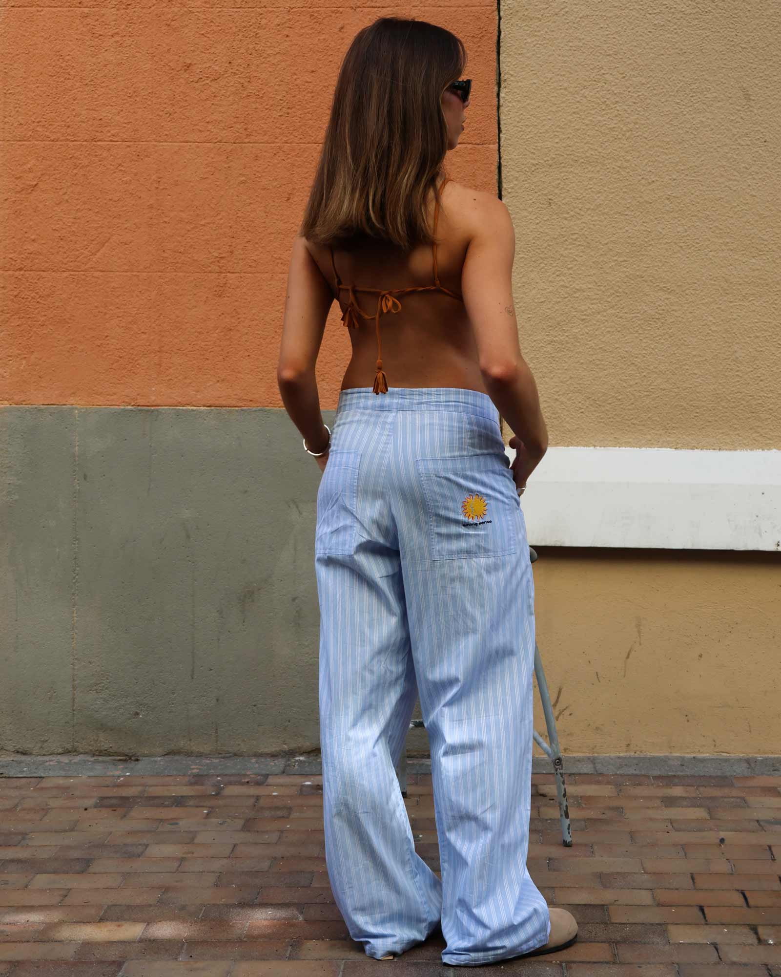Sunny Baby Blue Striped Pants